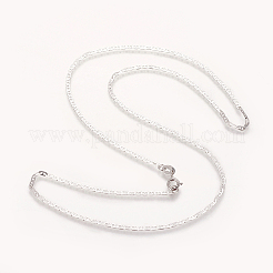 Anlaufschutz-Halsketten mit rhodiniertem 925-mm-Sterlingsilber im Mariner-Stil&nbsp;STER-L059-11P