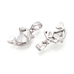 Ciondoli in ottone zirconi chiari micro pavé&nbsp;KK-N259-15P