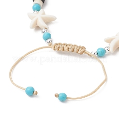 Braccialetti intrecciati con perline turchesi sintetiche per uomo e donna&nbsp;BJEW-JB11993-01