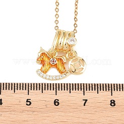 Collane con ciondolo a forma di cavallo in acciaio inossidabile 304&nbsp;NJEW-K306-02G