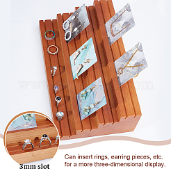 4-stufige Holz-Schmuck-Ohrring-Präsentationsständer&nbsp;ODIS-WH0025-179B-02