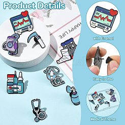 8 pieza de 8 estilos de pines esmaltados con temática médica&nbsp;JEWB-CJ0003-62