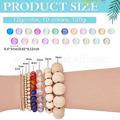 120 g 10 Farben ab Farbe überzogen 3D Nail Art Glas Mini Ball Perlen&nbsp;MRMJ-PH0003-05