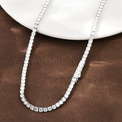 925 collier tennis en argent sterling avec cristaux et zircones cubiques pour femme&nbsp;NJEW-C096-01B-P02