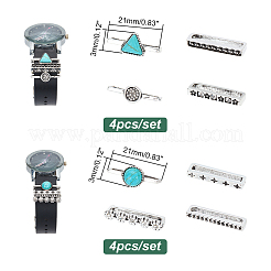 8 Stück 8 Stil halbrund & dreieckig synthetisches Türkis Uhrenarmband Charms Set&nbsp;MOBA-PH0001-12