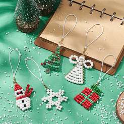 Décorations de pendentif en perles de verre de noël&nbsp;HJEW-TA00013