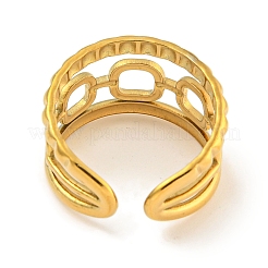 Placcatura ionica (ip) 304 acciaio inossidabile ssquare catena anello polsino aperto per le donne&nbsp;RJEW-A043-28G