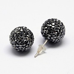 925 orecchini a bottone in argento sterling con strass di cristallo austriaco&nbsp;SWARJ-D470-566