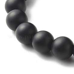 Set di bracciali elastici in pietra nera sintetica ed ematite sintetica a energia energetica per uomo donna&nbsp;BJEW-JB06793