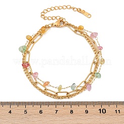 Mehrreihige Armbänder aus 304 Edelstahl im Bohemia-Stil&nbsp;BJEW-U026-07G