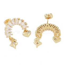 Pendientes de latón con circonita cúbica transparente para mujer&nbsp;EJEW-S225-10G-02