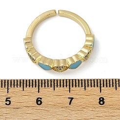 Manschettenringe aus Messing mit Mikropflaster und klarem Zirkonia-Emaille für Damen&nbsp;RJEW-L113-033G