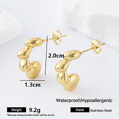 Pendientes de acero inoxidable 304 en forma de C para mujer&nbsp;ZI4209