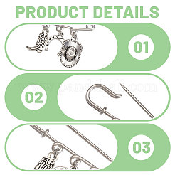 12 Stück West Cowboy Stahl Heavy Duty Sicherheitsnadeln Brosche&nbsp;JEWB-CA00007