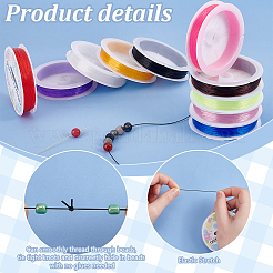 Multicolore 0.8mm élastique stretch polyester fils bijoux bracelet cordon&nbsp;EW-PH0001-0.8mm-05