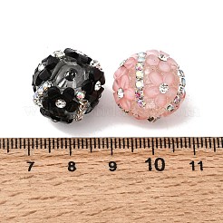 Perles opaques en acrylique et strass&nbsp;OACR-D039-01