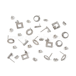 16 stücke 4 arten 304 edelstahl stud ohrring Zubehörse&nbsp;STAS-FS0001-83P