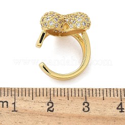 Orecchini a polsino in zircone chiaro con micro pavè di ottone&nbsp;EJEW-F359-13G
