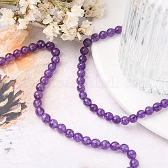 Natürlichen Amethyst Perlen Stränge&nbsp;G-C073-6mm-3