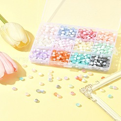 840 Stück 12 Farben mattierte Craquelé-Glasperlen&nbsp;GLAA-FS0002-17