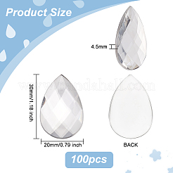 100 Stück Acryl-Strass-Cabochons mit flacher Rückseite&nbsp;TACR-OC0001-10