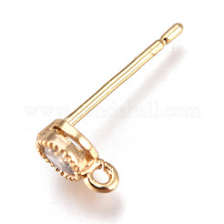 Messing micro pave zirkonia-ohrstecker-Zubehör&nbsp;KK-F728-59G-NF