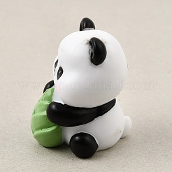 Mini adorno de panda de resina opaca con bambú&nbsp;RE-CBA1AA1-01C