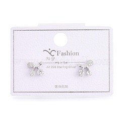 925 Ohrstecker aus Sterlingsilber mit Mikropavé und klaren Zirkonia-Schleifen&nbsp;STER-N016-81P