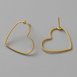 Boucles d'oreilles à tige à géométrie creuse en laiton doré&nbsp;EJEW-WH0012-127J