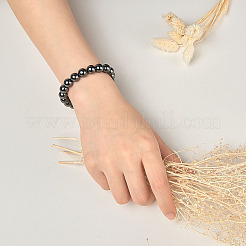 Non magnetici sintetici branelli ematite rotondi estendono bracciali&nbsp;BJEW-PH0001-8mm-22