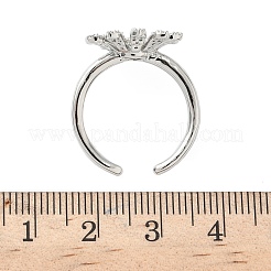 Anneaux ouverts de manchette en laiton à micro-pavé de zircone cubique&nbsp;RJEW-H256-06P