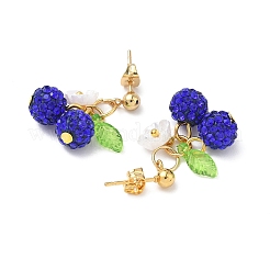 Kirsche 304 Edelstahl handgemachte Polymer Clay Strass Ohrstecker&nbsp;EJEW-JE06428-01