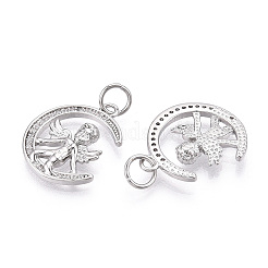 Micro cuivres ouvrent zircone cubique croix pendentifs&nbsp;ZIRC-T016-01P