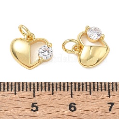 Pendentifs en laiton micro pavé de zircone cubique transparent pour la saint-valentin&nbsp;KK-D289-30C-G