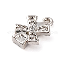 Messingpflaster klare Zirkonia Charms&nbsp;LS-KK-Z051-01P-02