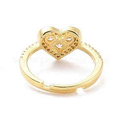 Anello da dito regolabile con zirconi a cuore per San Valentino&nbsp;RJEW-C004-02-RS