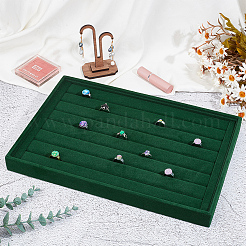 Schmuck-Aufbewahrungsplatte aus Samt und Holz&nbsp;ODIS-WH0038-92