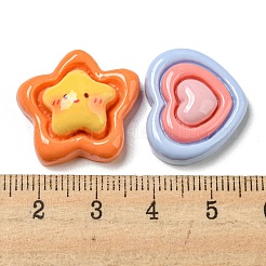 Cabochons décodés en résine opaque&nbsp;RESI-F052-B07
