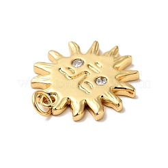 Ciondoli in ottone con placcatura a cremagliera con micro pavé di zirconi chiari&nbsp;X-KK-H431-23G