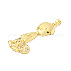 Ciondoli in ottone con placcatura a cremagliera con micro pavé di zirconi chiari&nbsp;KK-K341-76A-G