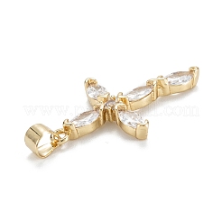 Pendentifs en laiton zircon cubique transparent&nbsp;ZIRC-M115-30G