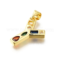 Pendentifs en laiton zircon cubique transparent&nbsp;KK-G521-01G-Y-01