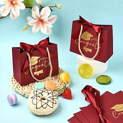 Geschenktüten aus Papier mit Goldprägung auf Absolventenhüten&nbsp;CARB-FZC0001-01B