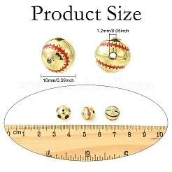 6 pièce 3 styles de perles rondes en laiton micro pavées de zircone cubique&nbsp;KK-CJ0003-49