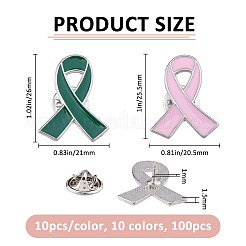 100 broche en émail rose avec ruban de sensibilisation au cancer du sein&nbsp;JEWB-FH0002-53B