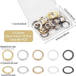 60 anneau de liaison en laiton de 5 couleurs&nbsp;KK-FG0001-01