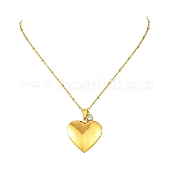 Colliers à pendentif cœur en acier inoxydable 304 avec chaîne satellite pour femmes&nbsp;NJEW-JN06154