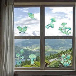4 stücke 2 arten pvc aufkleber schillernde farbe fenster aufkleber 3d laser pilz elektrostatische glas fenster aufkleber&nbsp;JX827A