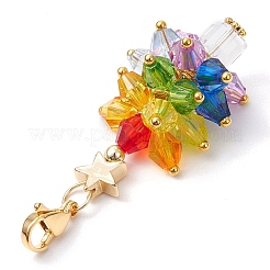 Albero di natale con decorazioni pendenti con perline di vetro a forma di stella&nbsp;HJEW-JM02551