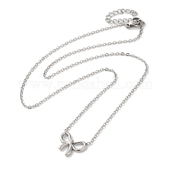 Colliers avec pendentif en forme de nœud papillon et chaîne en acier inoxydable 304 anti-ternissement&nbsp;NJEW-Z041-03P-04